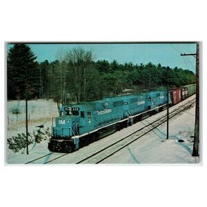 1978 Boston & Maine B&M GP40-2 Train Newfield NH Chrome Postcard